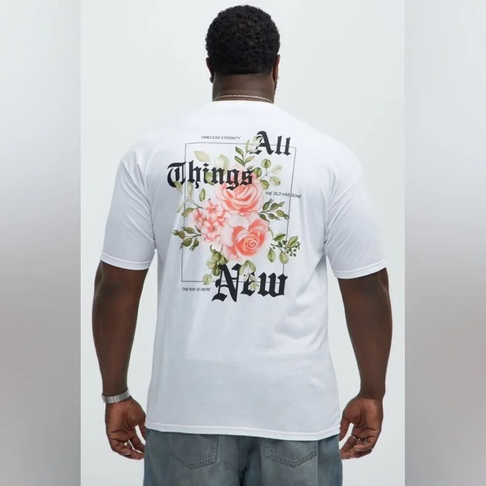 Graphic All Things New Short Sleeve White Tee